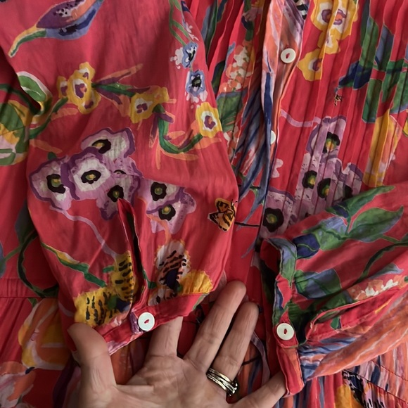 Banjanan Voile Bazaar Azalea Floral Midi Dress Medium - Picture 7 of 16